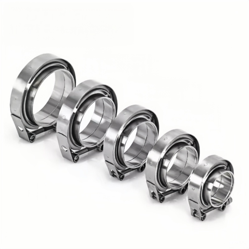 Exhaust V Band Clamp Flange Kit Stainless - Für 304 Edelstahl Universal V-Band Klemmensätze
