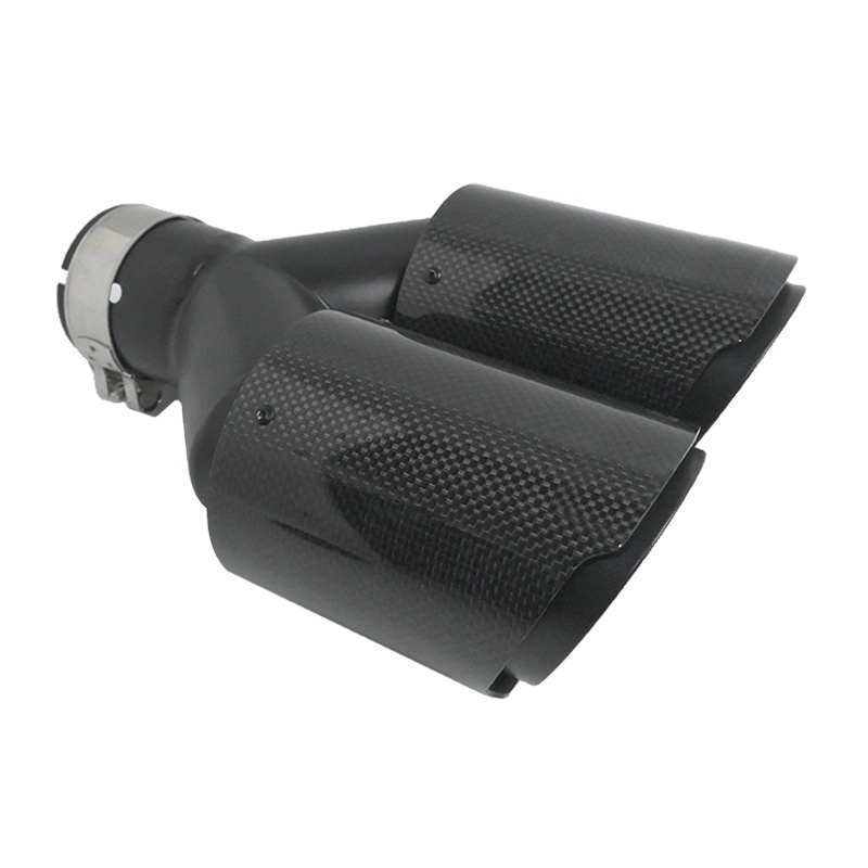 Exhaust Tips Dual Outlet Carbon Fiber 63Mm - Auto-Auspuffanlage Y-Typ Endrohr Doppelauslass Durchmesser 63mm