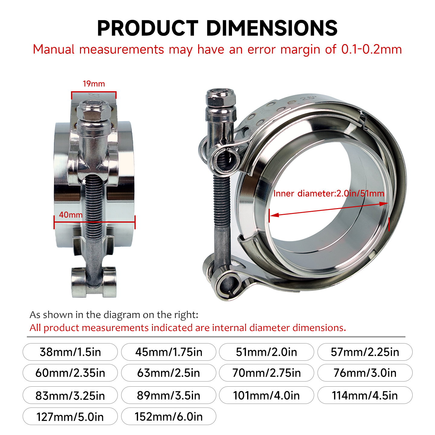 304 Edelstahl V-Band-Klemmsatz – Exhaust V Band Clamp Flange Kit Stainless Bewertung und Preis