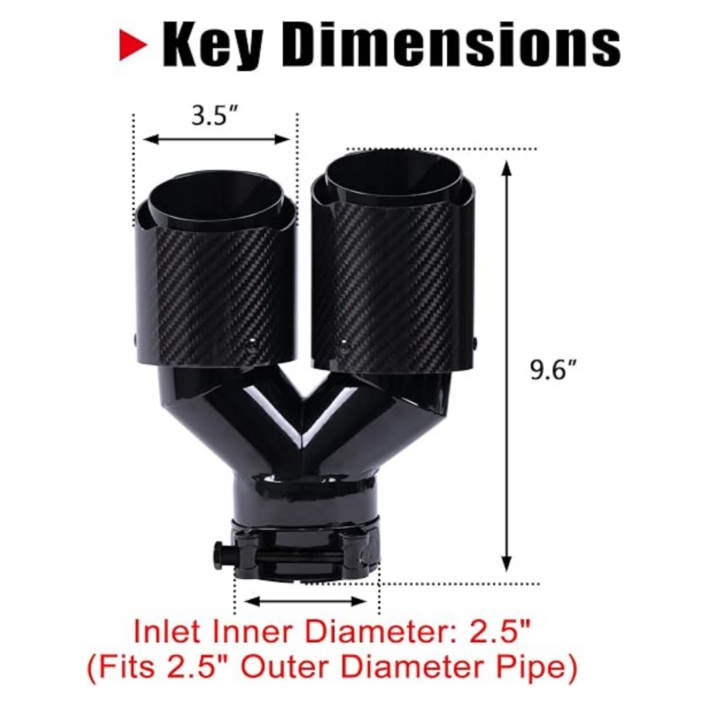 Kohlefaser-Auspuffendrohr mit  – Exhaust Tips Dual Outlet Carbon Fiber 63Mm Bewertung und Preis