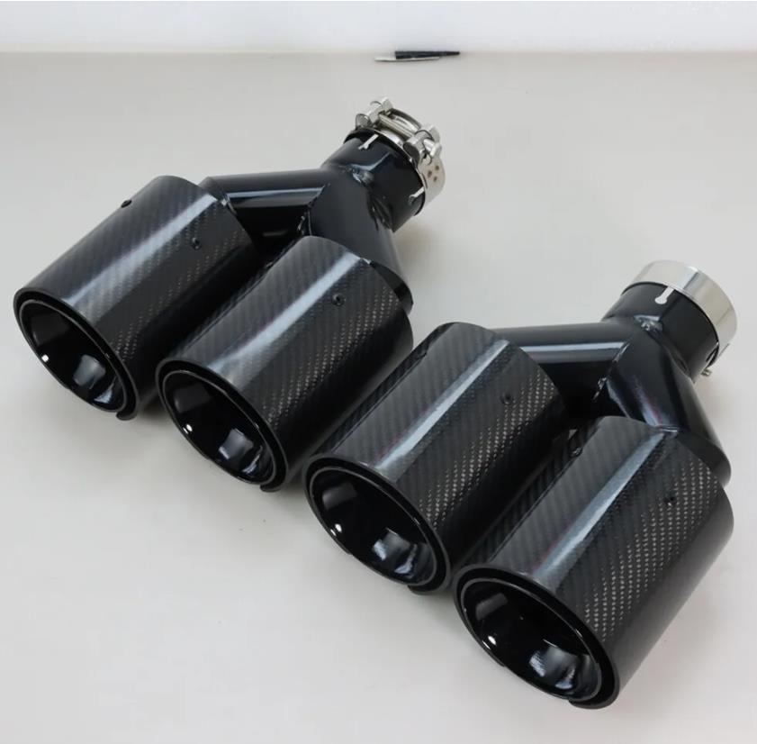 63mm Einlass 101mm Auslass Uni – Exhaust Tips Dual Outlet Carbon Fiber 63Mm Bewertung und Preis