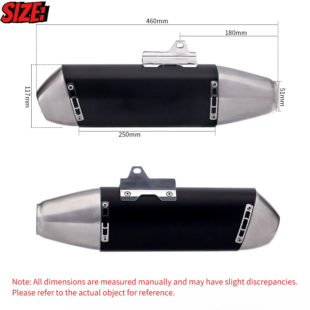 51 mm Universal-Motorrad-Auspu – Exhaust Muffler Stainless Steel Universal Bewertung und Preis