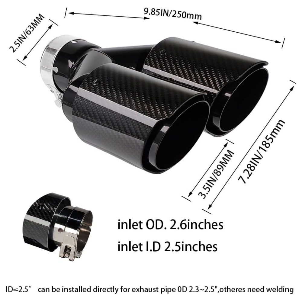 Kohlefaser-Auspuffendrohr Y-Fo – Exhaust Tips Dual Outlet Carbon Fiber 63Mm Bewertung und Preis